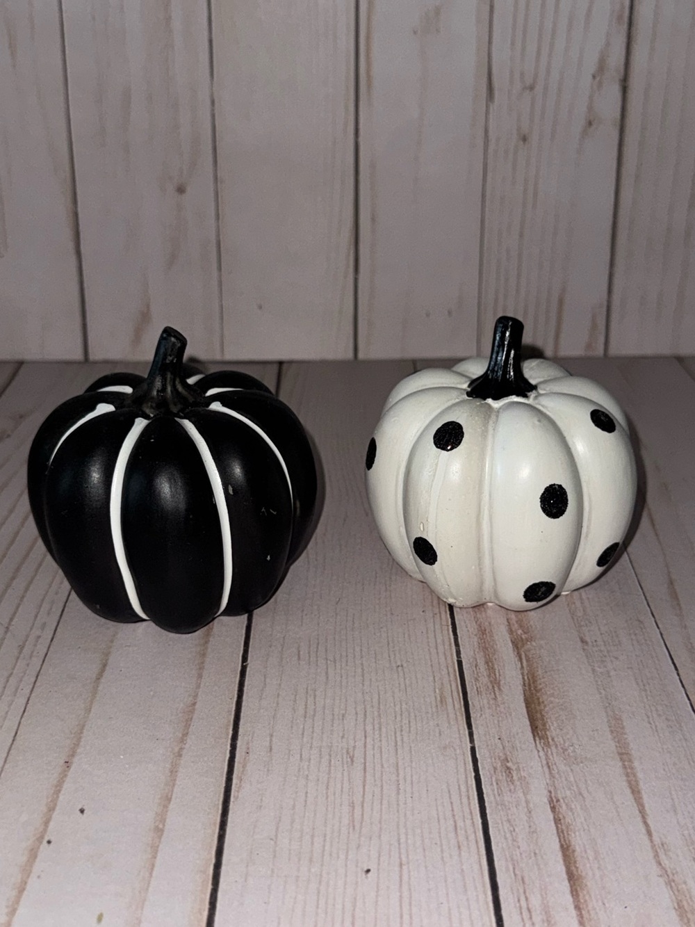 Black and white pumpkins